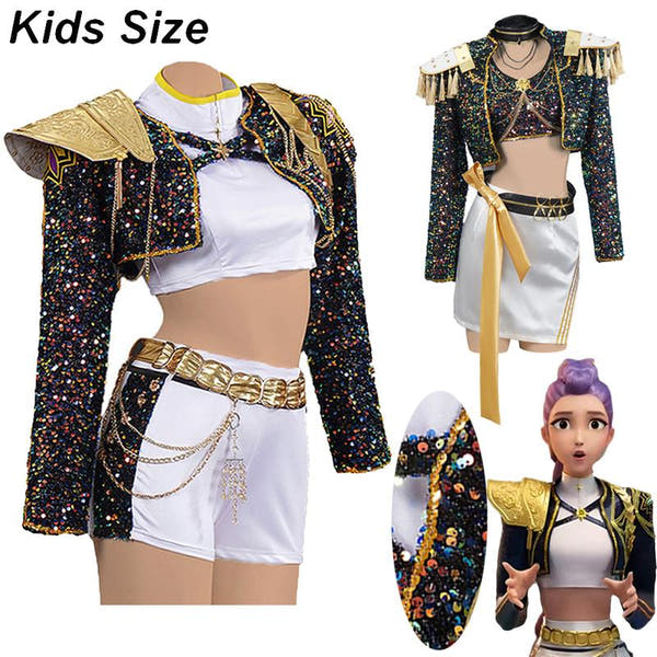 Kids Girls Kpop Demon Hunters Rumi Zoey Mira Cosplay Costume