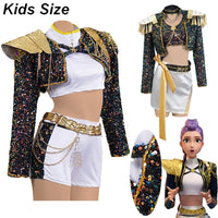Kids Girls Kpop Demon Hunters Rumi Zoey Mira Cosplay Costume