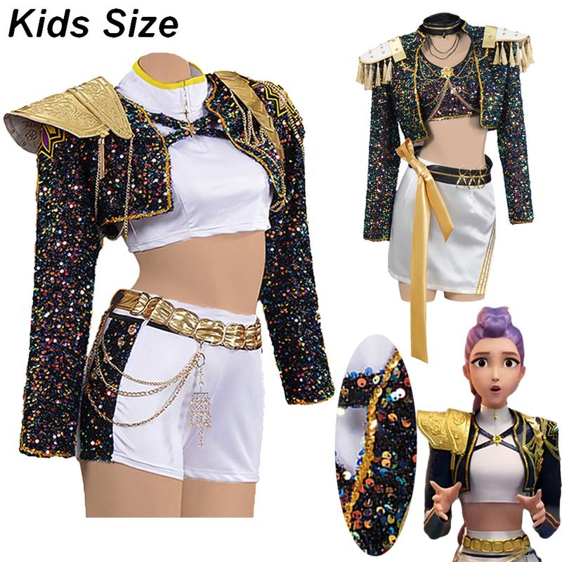Kids Girls Kpop Demon Hunters Rumi Zoey Mira Cosplay Costume