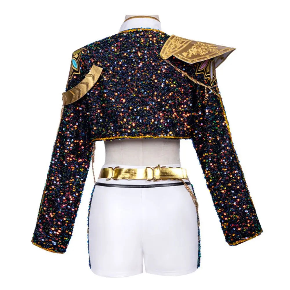 Kids Girls Kpop Demon Hunters Rumi Zoey Mira Cosplay Fantasia Costume for Child Idol Roleplay Outfits Halloween Carnival Suit