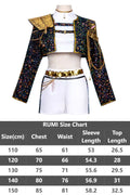 Kids Girls Kpop Demon Hunters Rumi Zoey Mira Cosplay Fantasia Costume for Child Idol Roleplay Outfits Halloween Carnival Suit