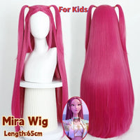 Movie Kpop Kids Girls Cosplay Wig Mira Rumi Zoey Demon Hunters Purple Black Red Long Hair Halloween Cosplay Props