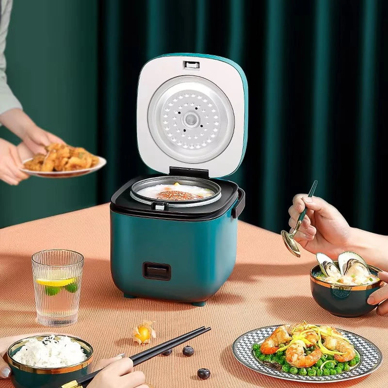 Mini Rice Cooker Automatic Household Kitchen Electric Cooking Machine 1-2 People Food Warmer Steamer 1.2L Small Rice Cooker